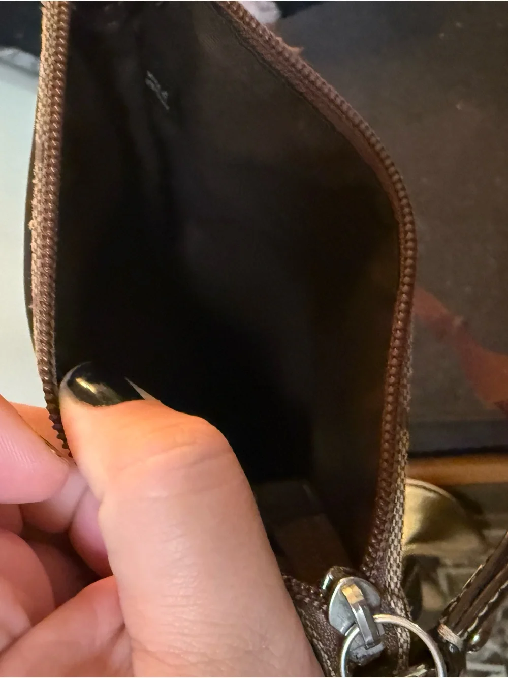 Coach Brown Signature Pattern Messenger Crossbody